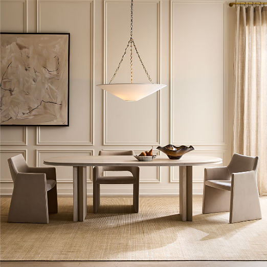 Vendome 91" Oval Whitewash Oak Dining Table