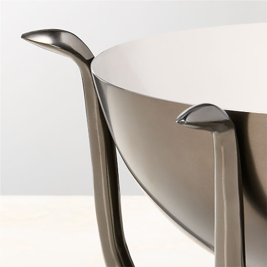 Venom Stainless Steel Serving Bowl with Black Cast Aluminum Frame