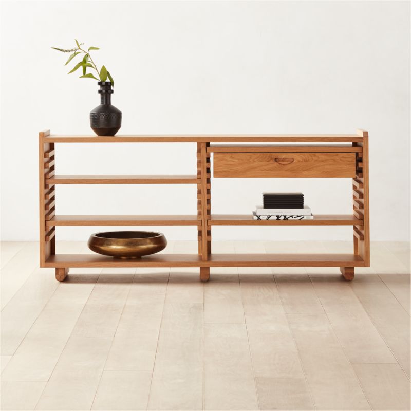 LACK console table, white stained oak, 140x39 cm (551/8x153/8