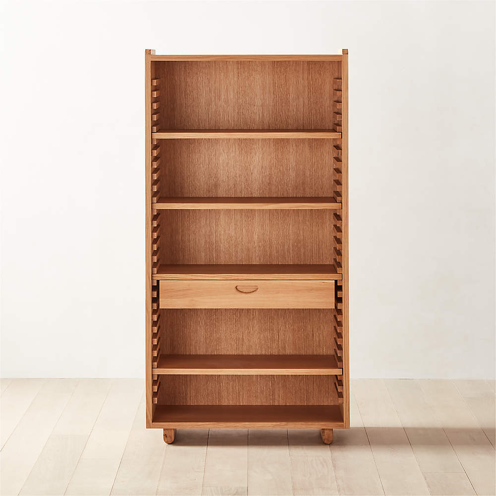 White oak bookcase store with doors