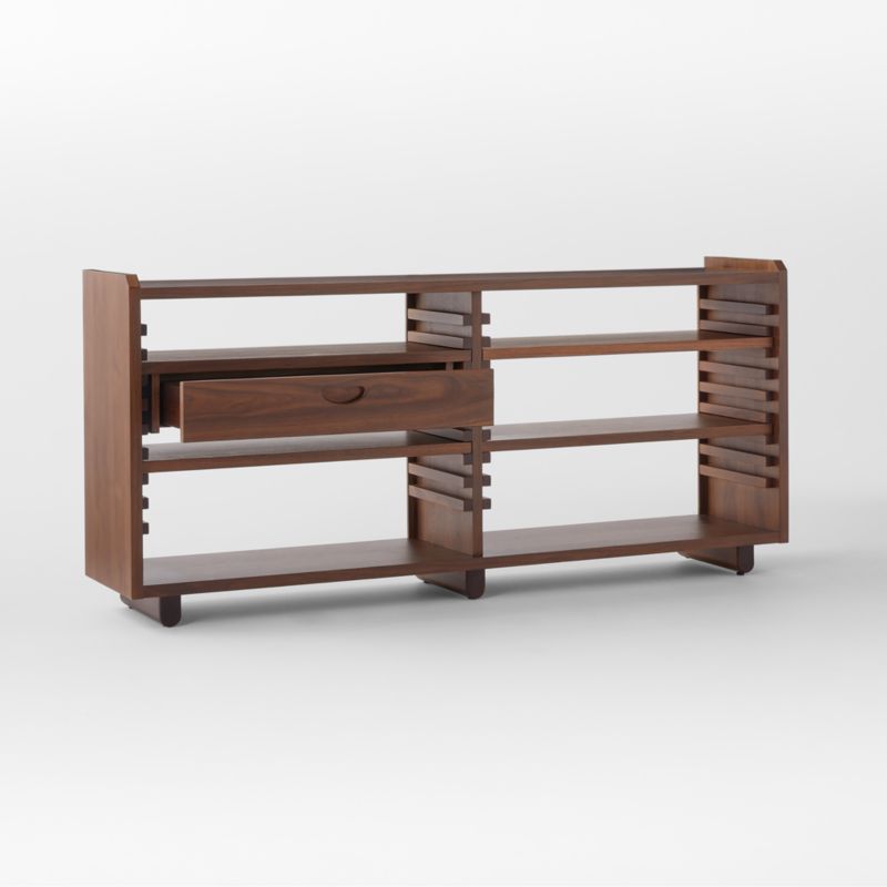 Ventura Walnut Wood Low Bookcase - image 8 of 12