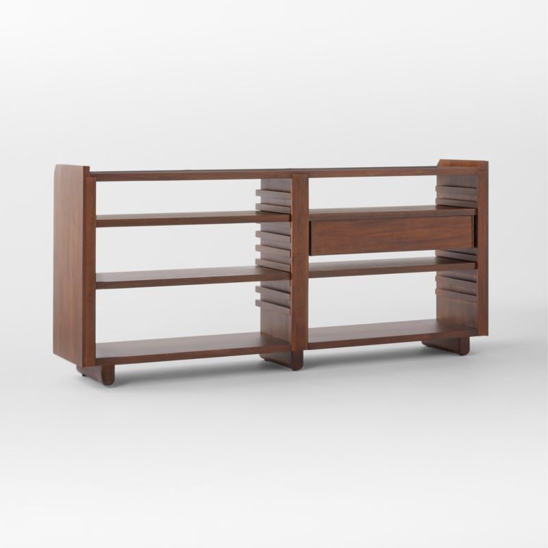 Ventura Walnut Wood Low Bookcase - image 10 of 12