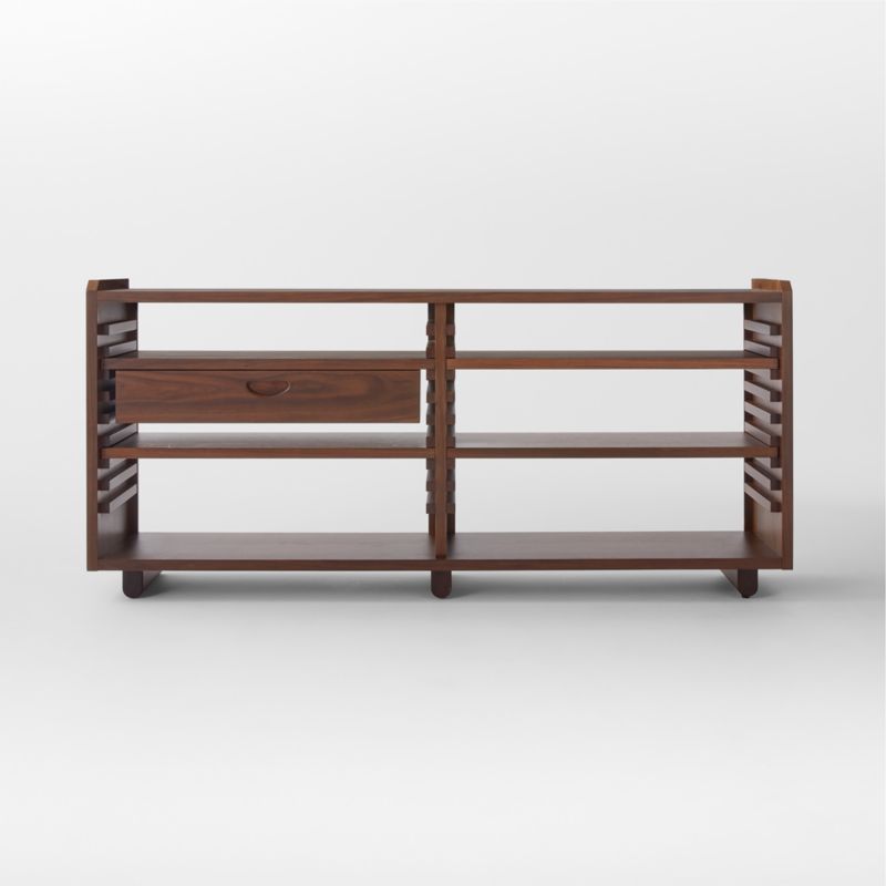 Ventura Walnut Wood Low Bookcase - image 6 of 12