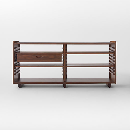 Ventura Walnut Wood Low Bookcase