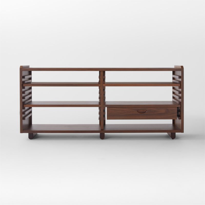 Ventura Walnut Wood Low Bookcase - image 5 of 12