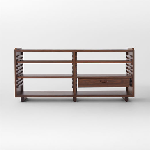 Ventura Walnut Wood Low Bookcase