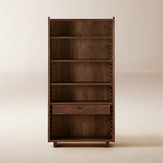 Ventura Walnut Wood Tall Bookcase by Lawson-Fenning