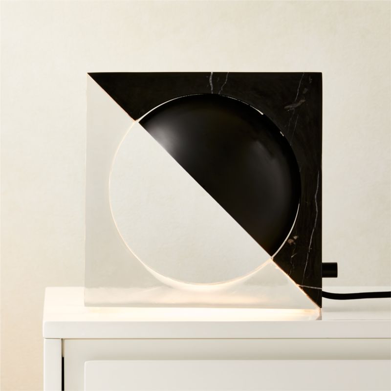 Venus Black Resin Modern Table Lamp + Reviews | CB2