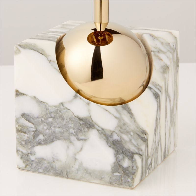 Venus Champagne Metal Dome Table Lamp with White Marble Base - image 3 of 6