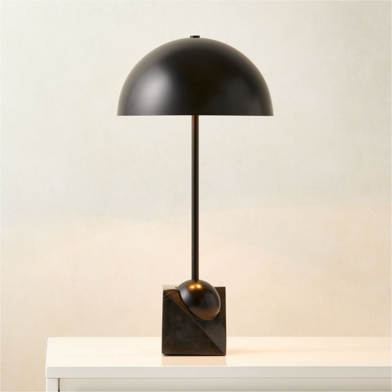 Viewing product image Venus Black Metal Dome Table Lamp with Marble Base - image 1 of 7