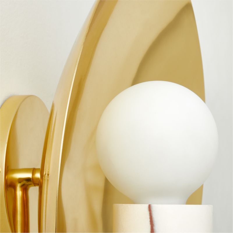 Vera Polished Brass and Marble Wall Sconce - image 4 of 9