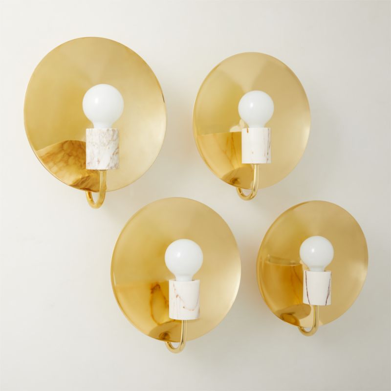 Vera Polished Brass and Marble Wall Sconce - image 3 of 9