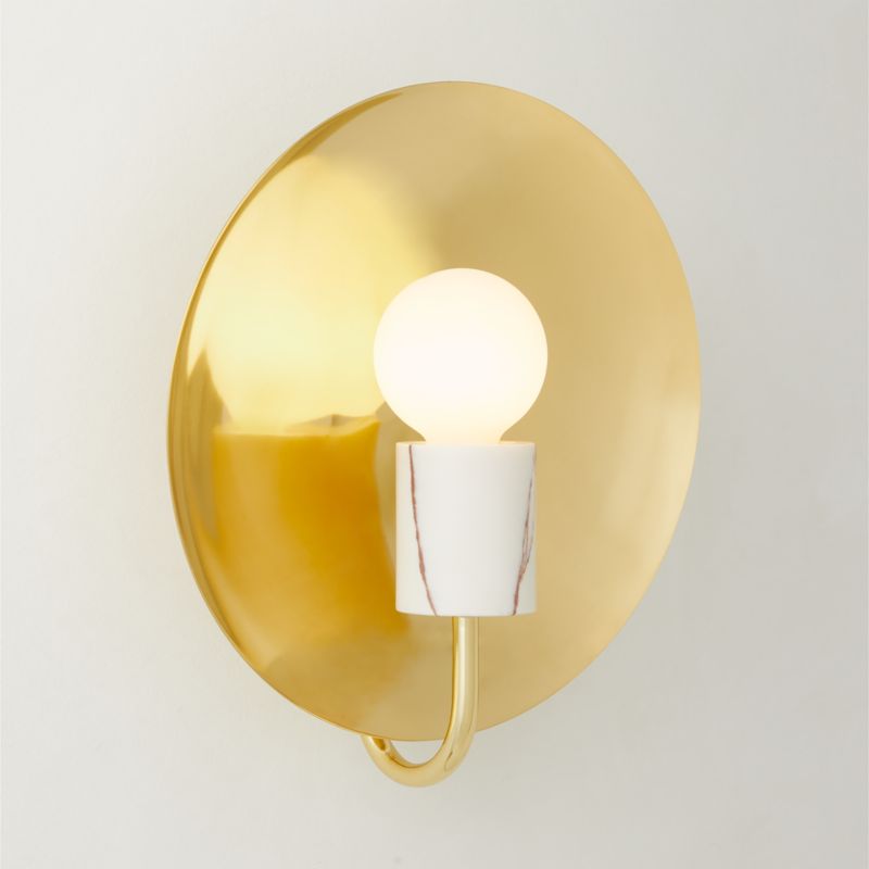 Vera Polished Brass and Marble Wall Sconce - image 0 of 9