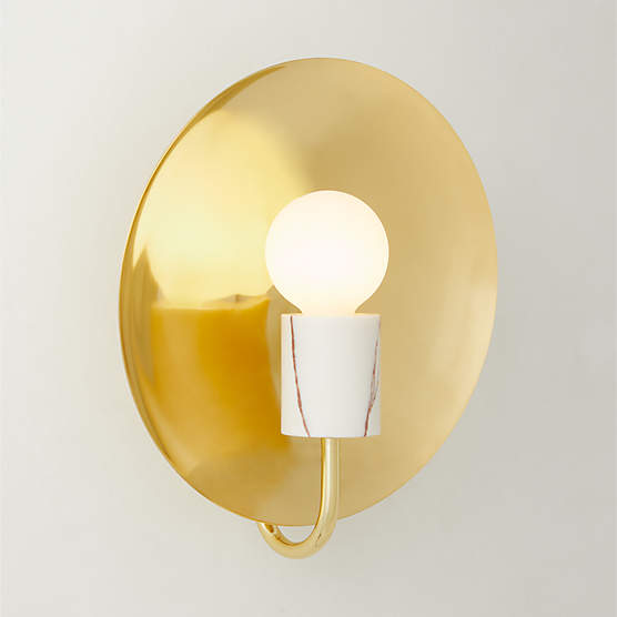 Marra Modern Polished Brass Globe Wall Sconce Light Reviews Cb2 