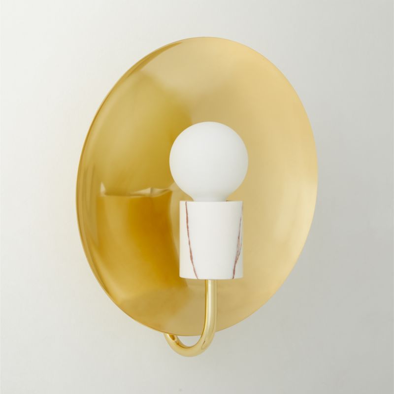 Vera Polished Brass and Marble Wall Sconce - image 2 of 9