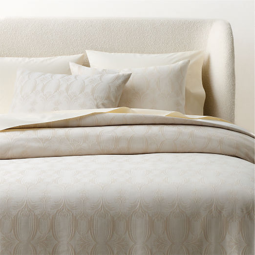 Veronica Organic Cotton Natural Full/Queen Duvet Cover