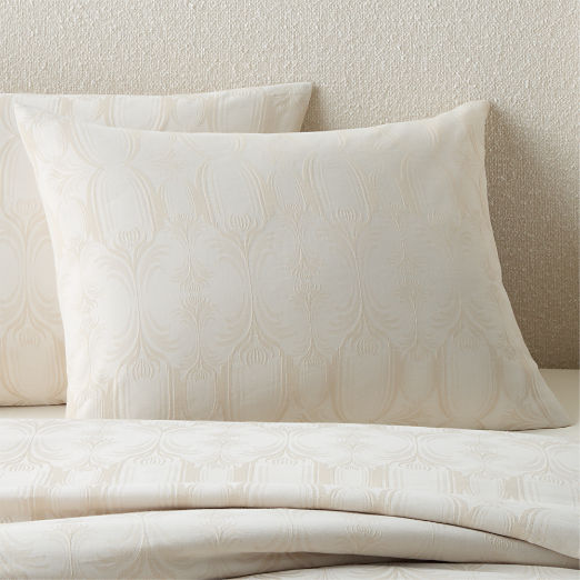 Veronica Organic Cotton Natural Standard Pillow Shams Set of 2