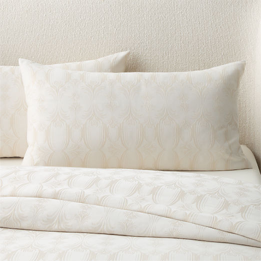 Veronica Organic Cotton Natural King Pillow Shams Set of 2