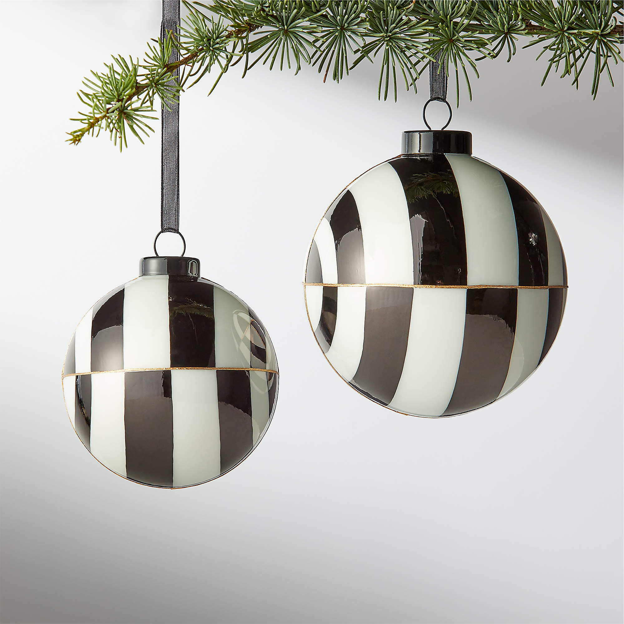 Versailles Black and White Christmas Tree Ornaments | CB2