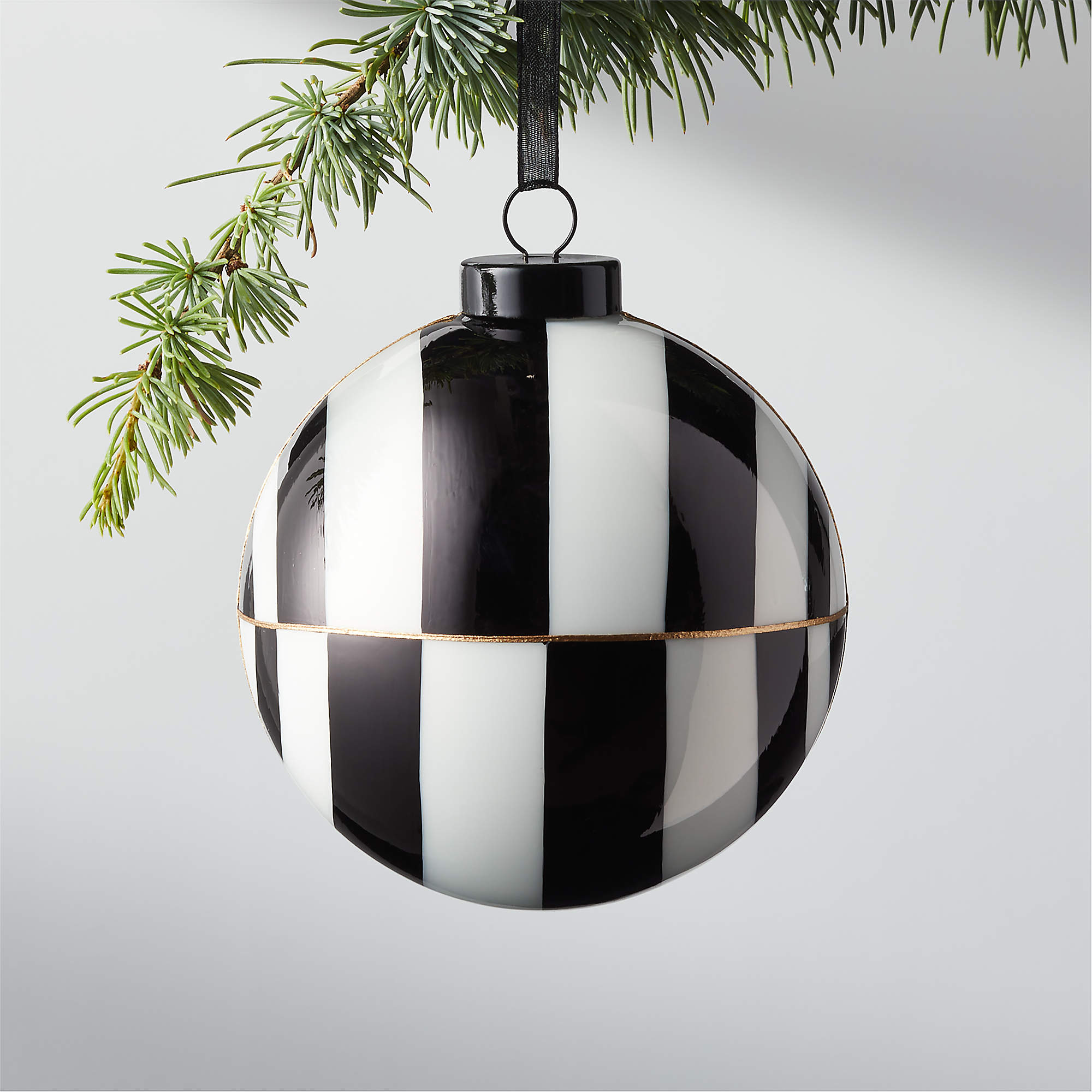 Versailles Black and White Christmas Tree Ornaments | CB2