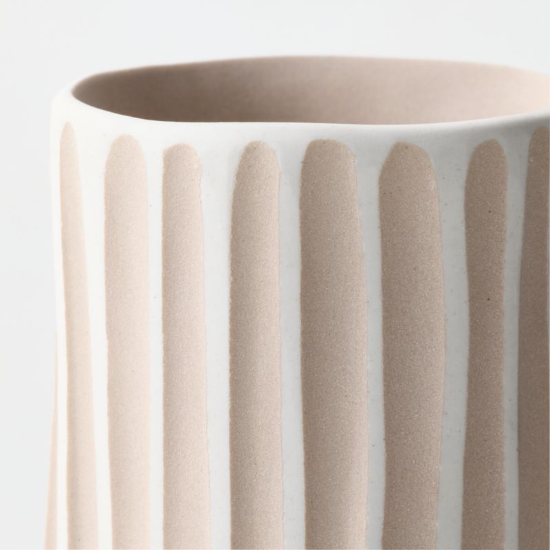 Vertis Taupe Striped Porcelain Bud Vase Large 13" - image 1 of 4