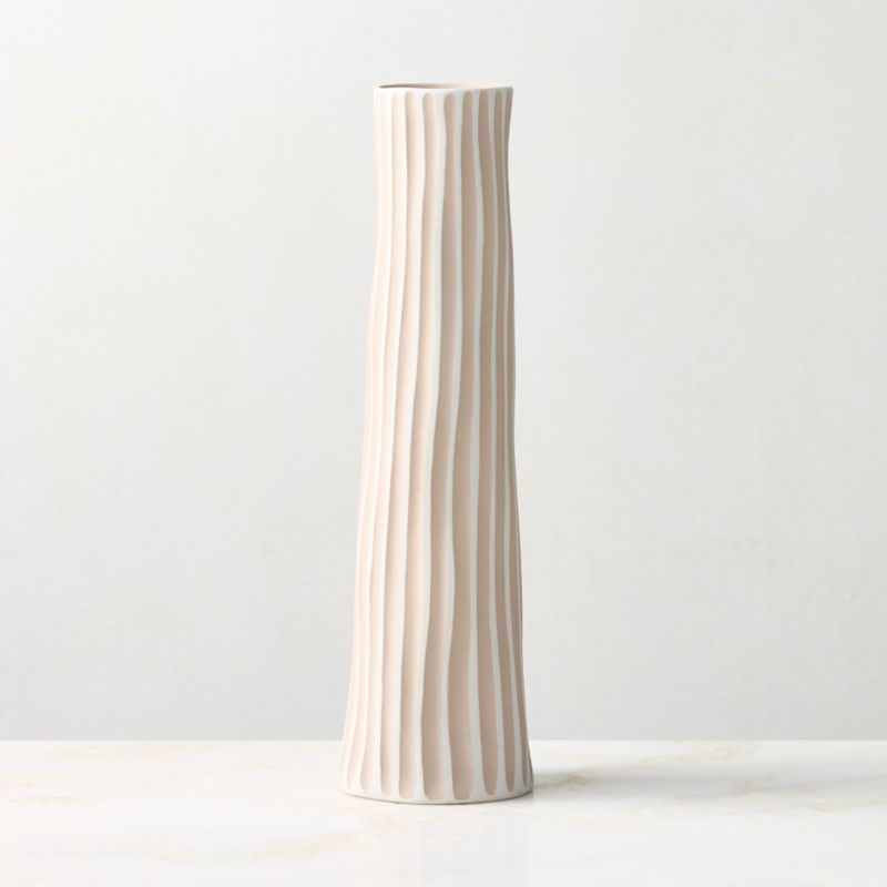 Vertis Taupe Striped Porcelain Bud Vase Large 13" - image 2 of 4