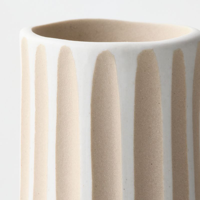 Vertis Taupe Striped Porcelain Bud Vase Medium 8.5" - image 2 of 5