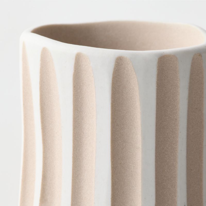 Vertis Taupe Striped Porcelain Bud Vase Small 6.25" - image 2 of 5