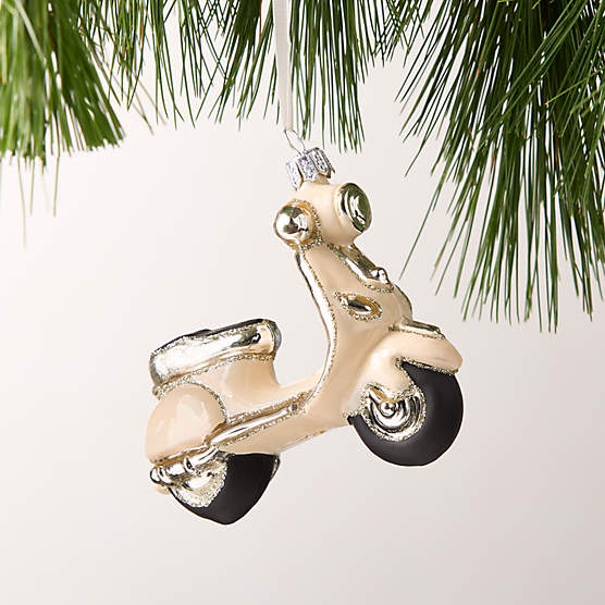 Handblown Italian Scooter Glass Christmas Tree Ornament