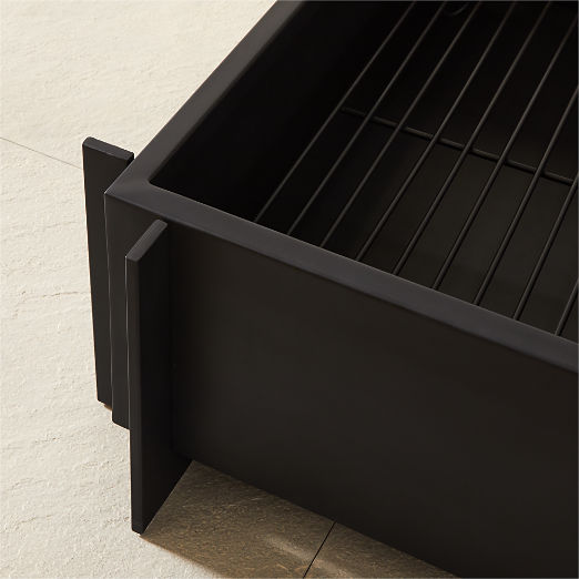 Vesta Square Black Metal Fire Pit