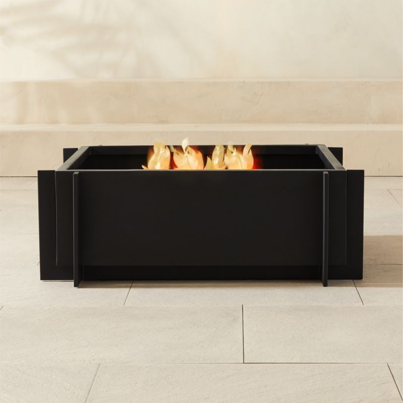 View Vesta Square Black Metal Fire Pit details