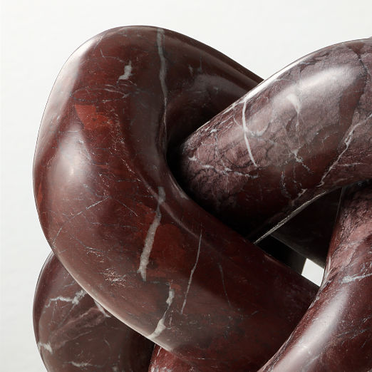 Via Red Marble Decorative Knot Sculpture