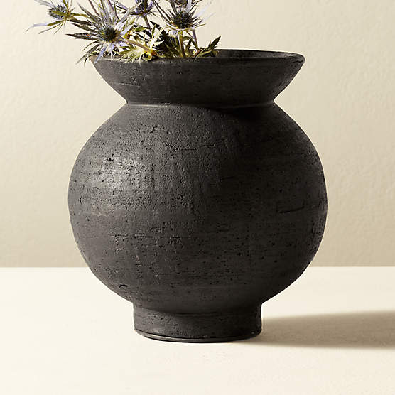 Victoria Black Terracotta Vase