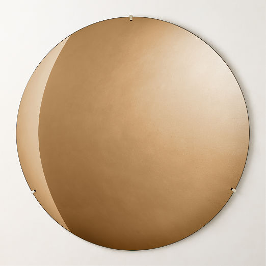 Vidro Convex Smoked Round Wall Mirror 48"