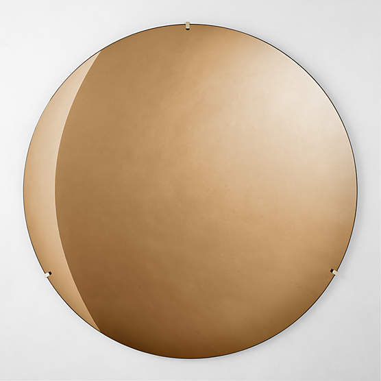 Graduate Beveled Brass Round Wall Mirror 48" + Reviews CB2