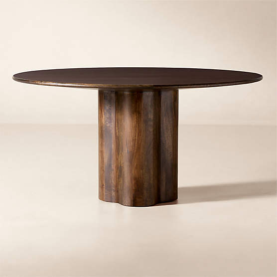 Viggo 60" Round Dark Mango Wood Dining Table