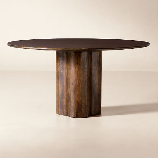 Viggo Round Dark Mango Wood Dining Table (42" - 60")