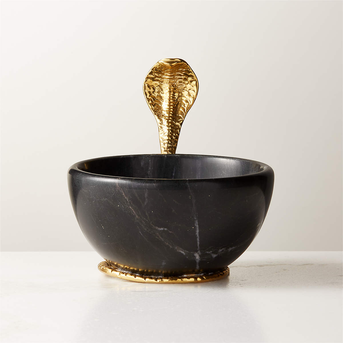 Vinent Modern Black Marble Bowl + Reviews | CB2 Canada