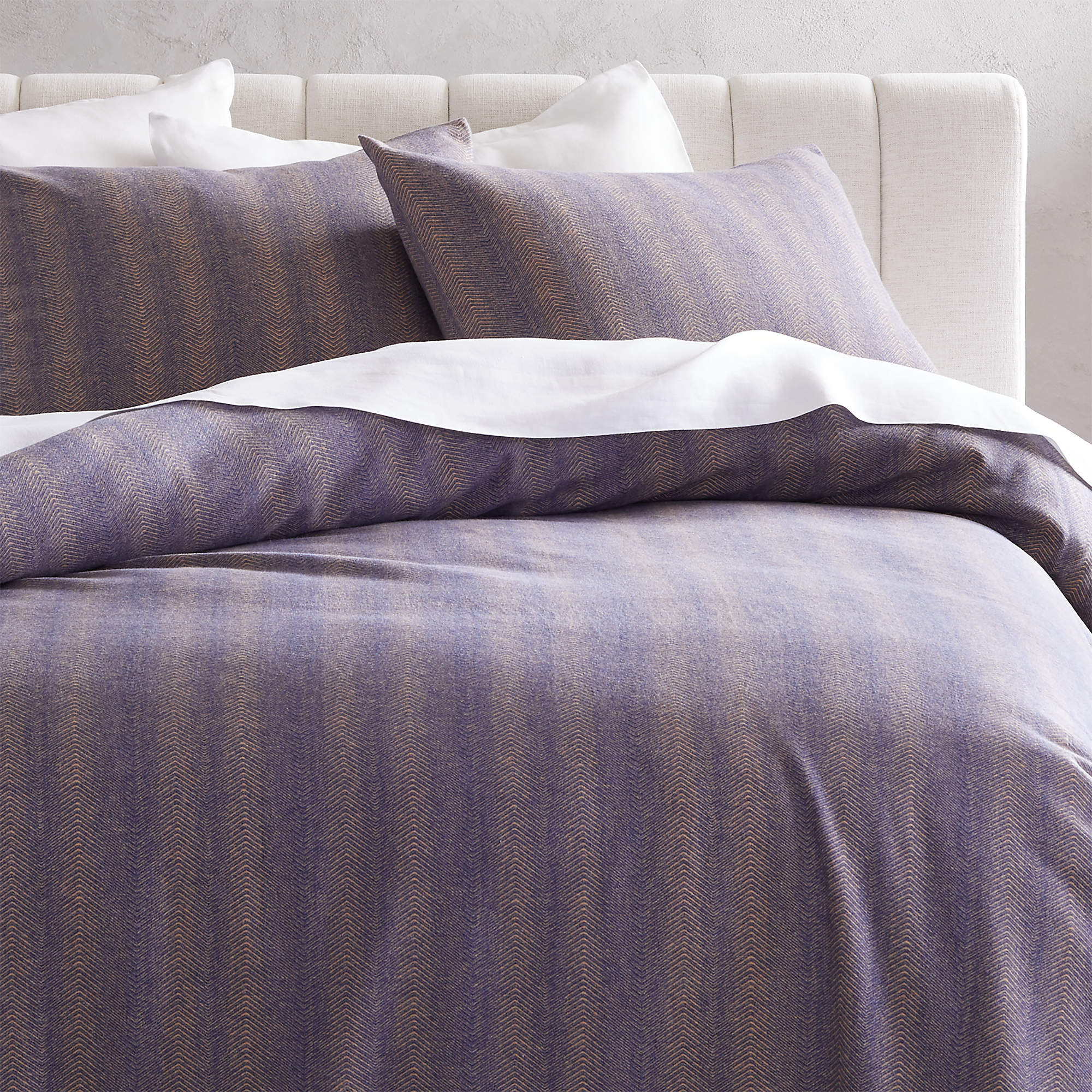 Vine Cotton Flannel Full/Queen Duvet Cover + Reviews CB2