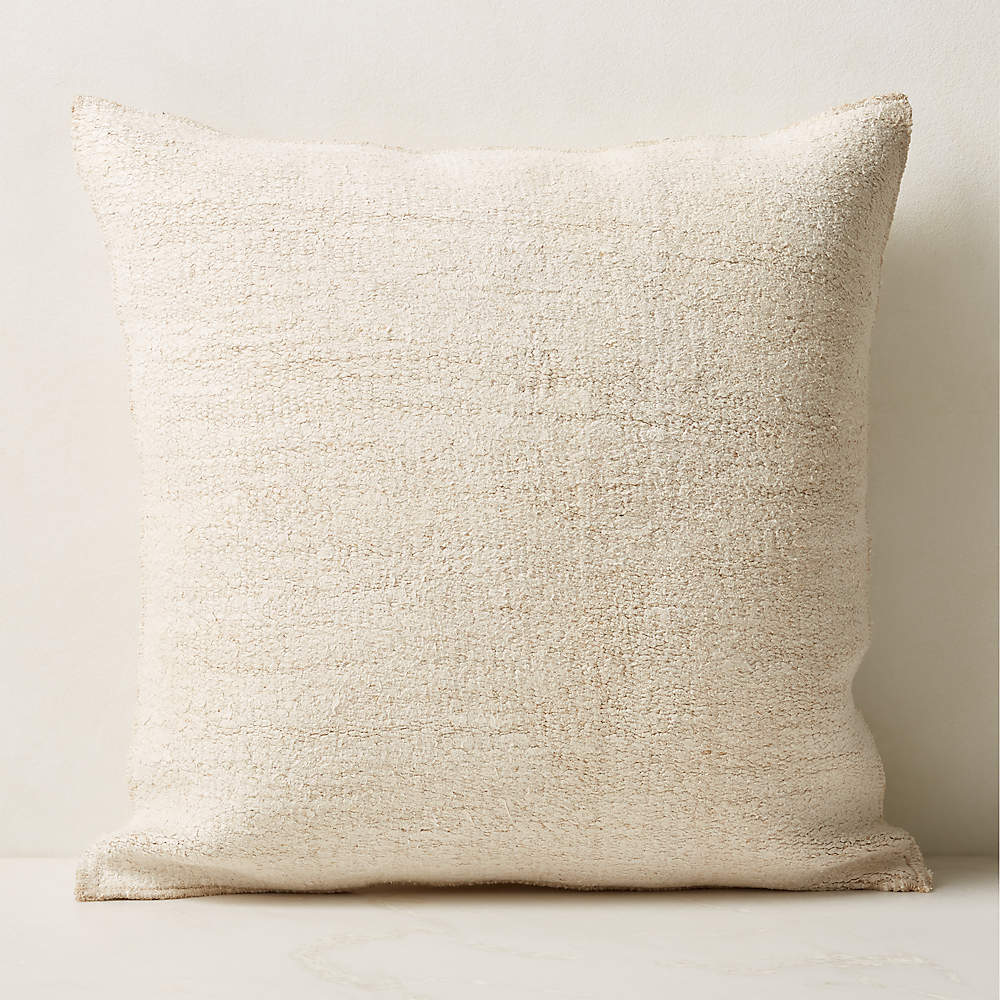 Vintage White Throw Pillow with Down Alternative Insert 23 CB2