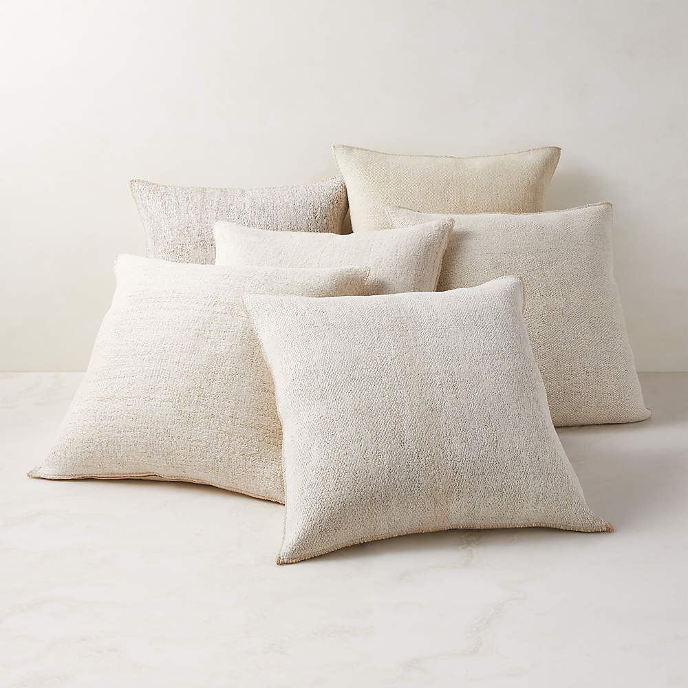 Vintage White Throw Pillow with Feather Down Insert 23 CB2 Canada