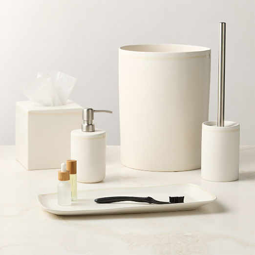 Violeta White Ceramic Tissue Box Cover