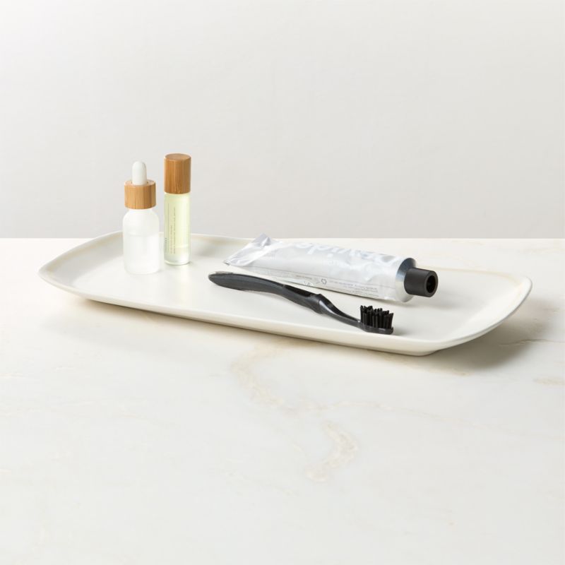 View Violeta White Ceramic Vanity Tray details