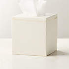 Violeta White Ceramic Tissue Box Cover