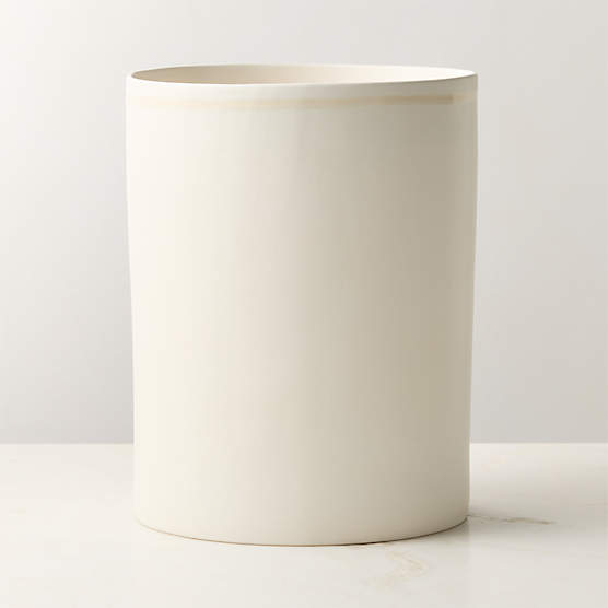 Violeta White Ceramic Wastebasket