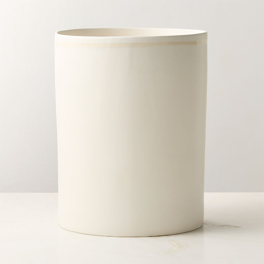 Violeta White Ceramic Wastebasket