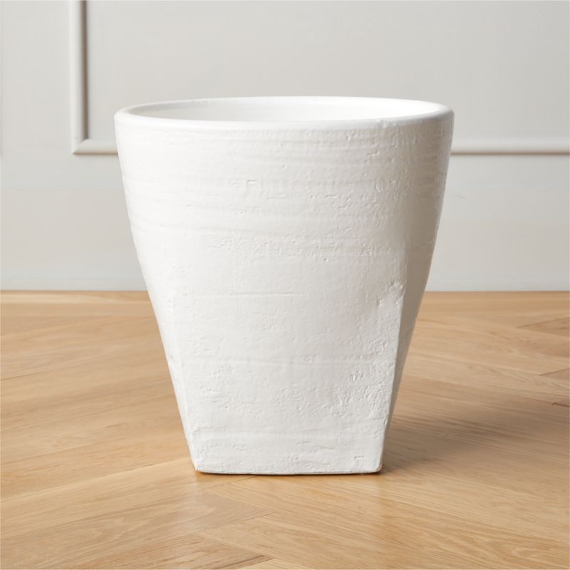 View Virgil White Terracotta Indoor/Outdoor Planter Small details