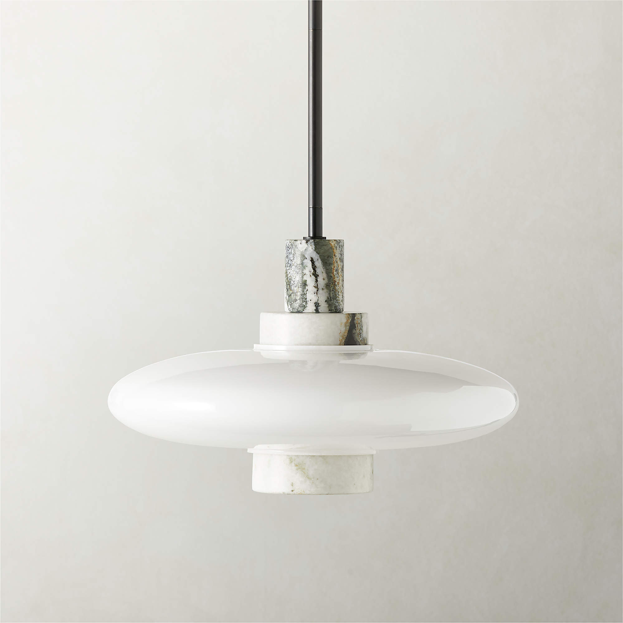 Virgo Panda Marble Modern Pendant Light + Reviews | CB2