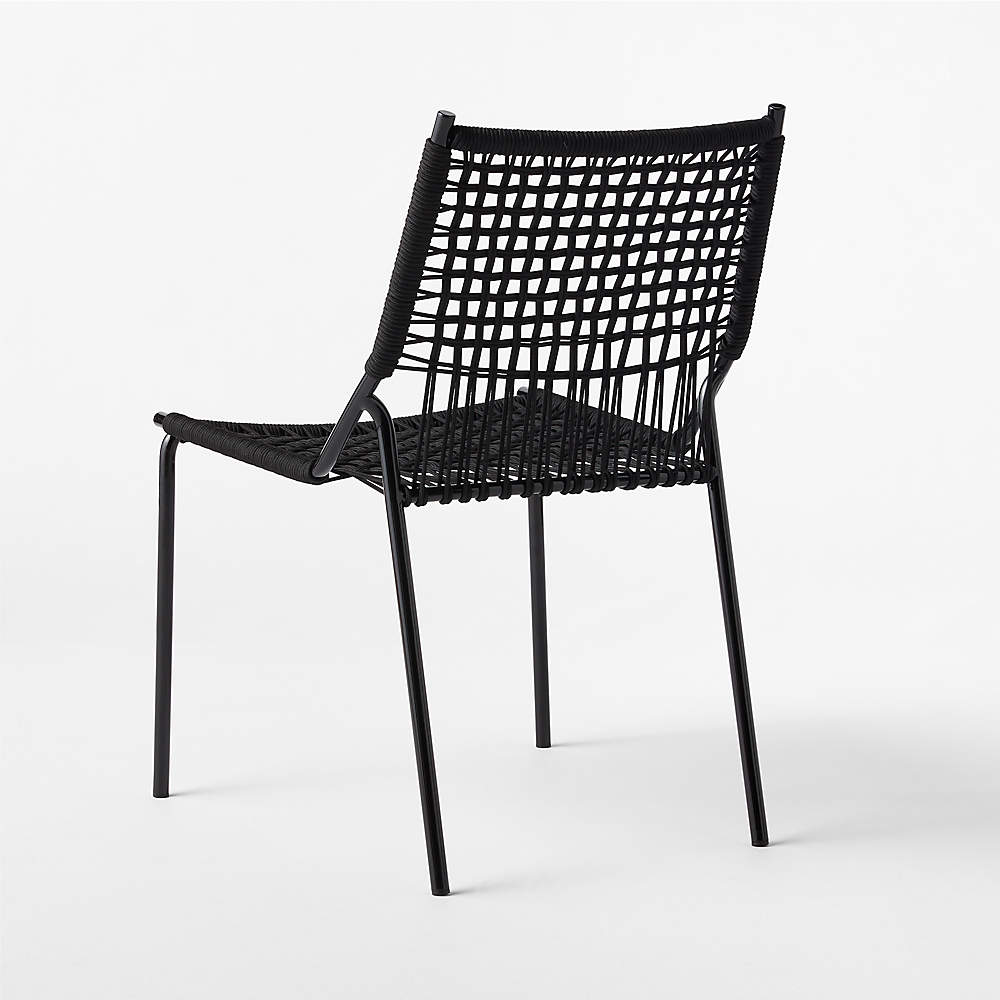 Virve Black Rope Outdoor Patio Dining Chair Reviews CB2 Canada