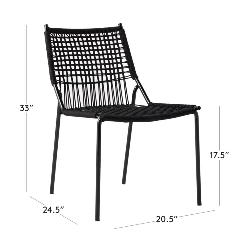 View Virve Black Rope Outdoor Dining Chair - image 3 of 10